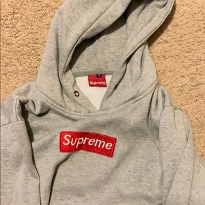 Grey supreme hoodie